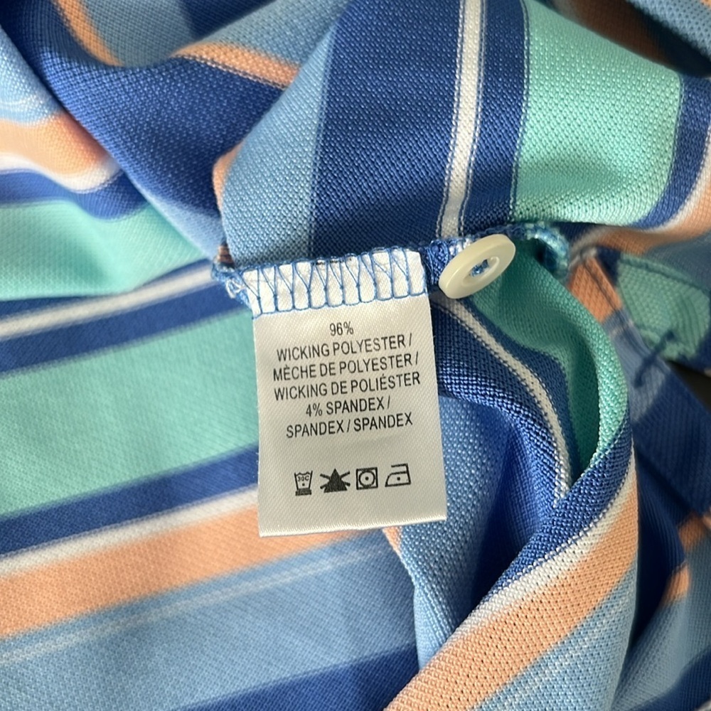 F&G Tech Striped Polo Size Large View 4